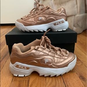 fila disruptor rose gold size 7 womens